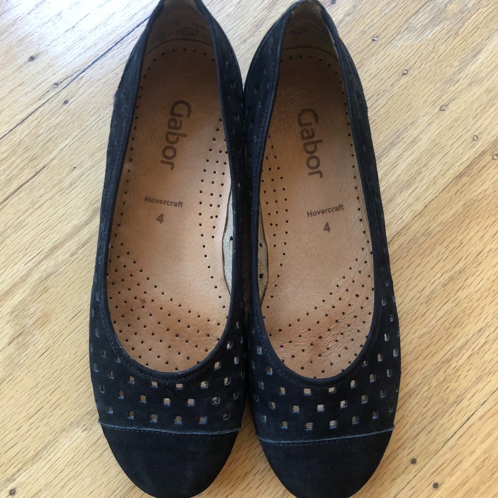 Gabor | Black Suede Flats (UK sz 4 / Euro 37)